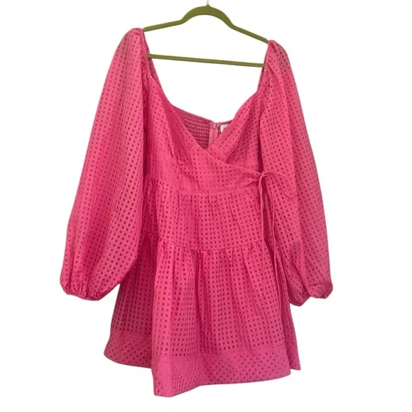 NWT Petal & Pup AUGUSTA LONG SLEEVE MINI DRESS - MAGENTA Size XL - Picture 4 of 16